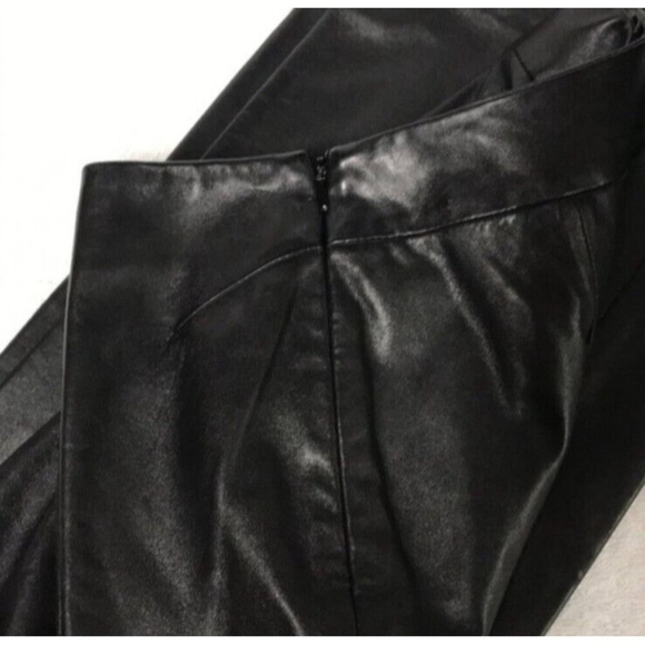 Dana Buchman Black Soft Leather Pants Size 16 - Picture 3 of 15